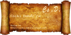 Csiki Debóra névjegykártya