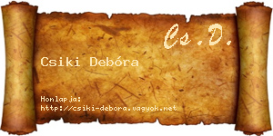Csiki Debóra névjegykártya